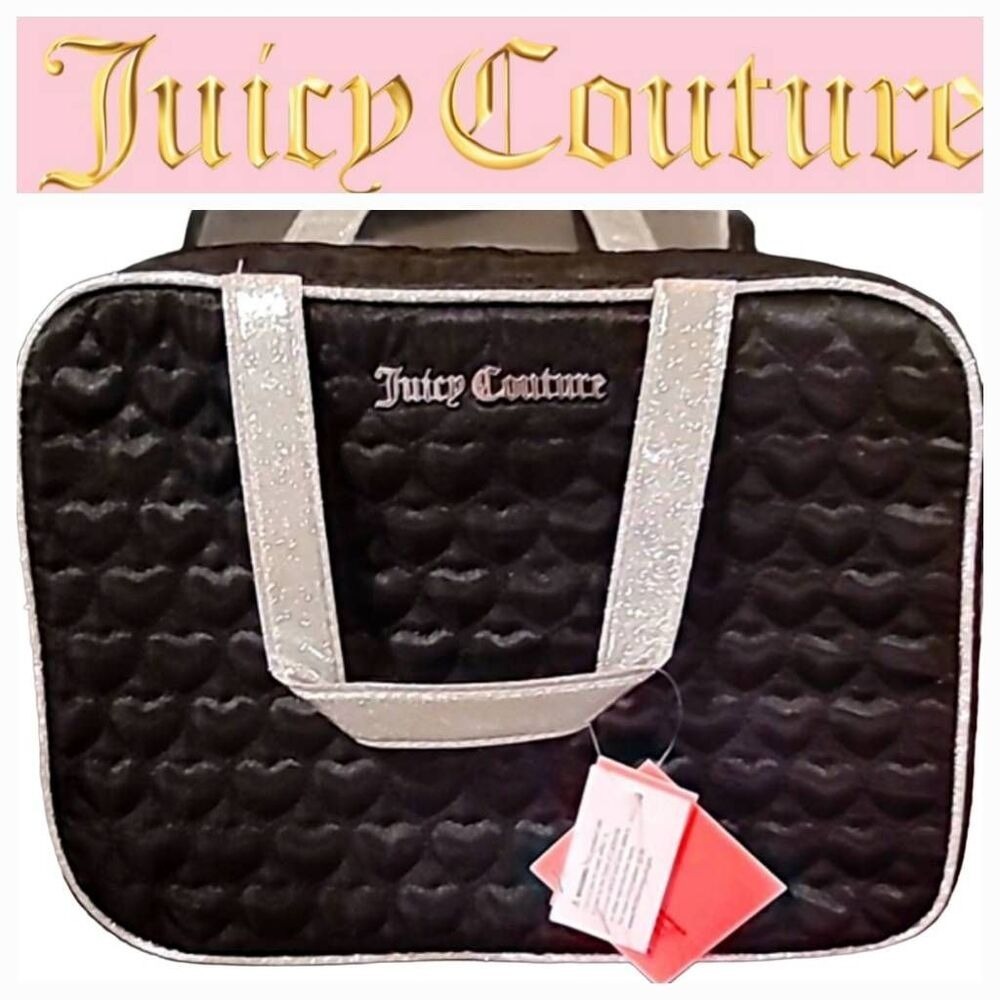 Juicy Couture Heart Quilted Zip Around Travel Makeup Case